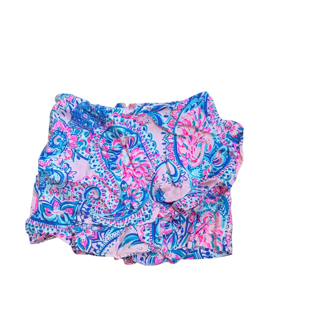 Lilly Pulitzer Womens Faye Mini Skort Floral Blue Pink Green Ruffles Sz 2